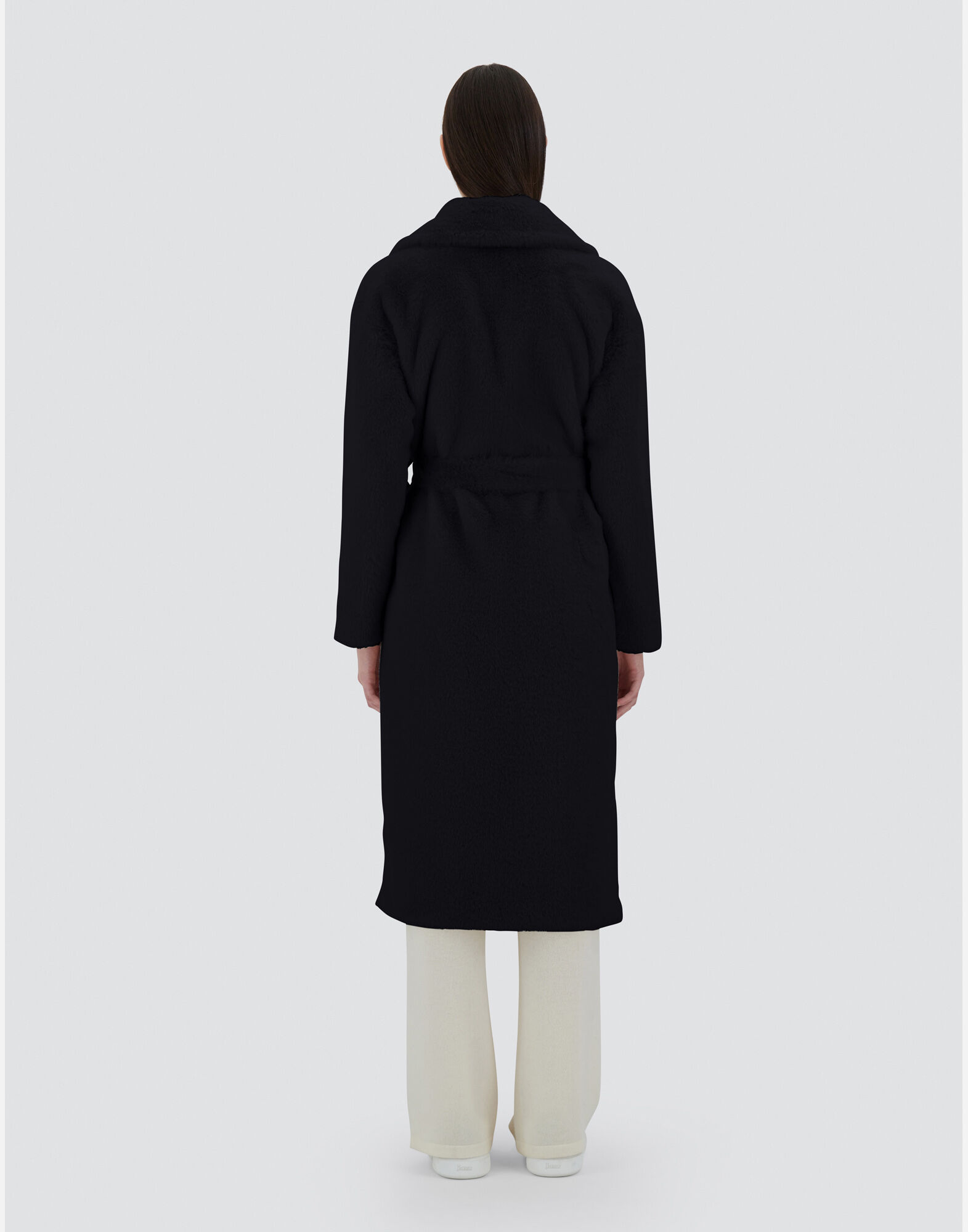 COAT IN SOFT FAUX FUR in Black for Women Herno