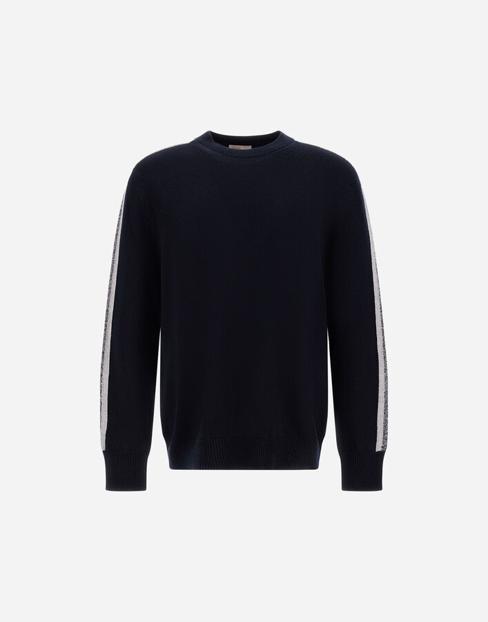 Herno RESORT SWEATER IN CARDED PURE WOOL Navy Blue MG00037UR702209200