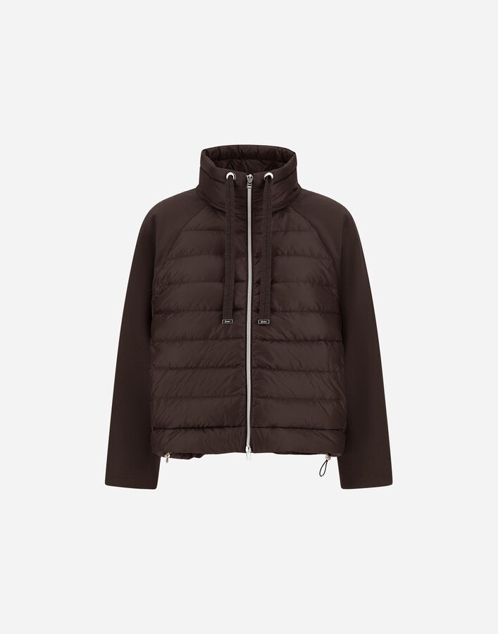 Herno RESORT JACKET IN CASHMERE-FEEL FLANNEL AND NYLON ULTRALIGHT Dark Chocolate PI00188DR129348810