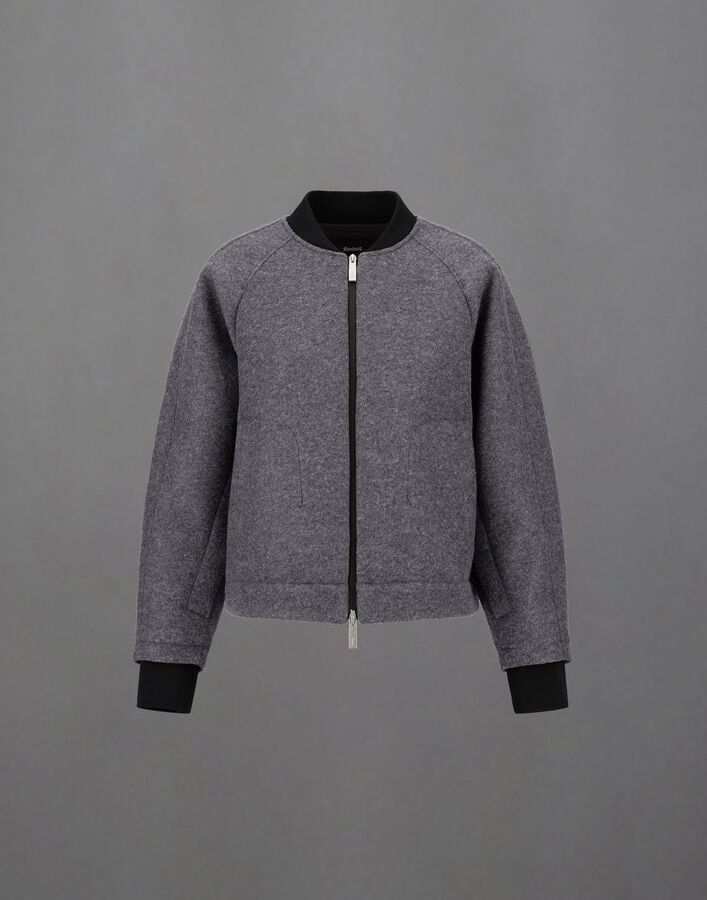 LAMINAR TECHNICAL WOOL AND EXTRA LIGHT STRETCH PADDED BOMBER JACKET Herno Herno LAMINAR TECHNICAL WOOL AND EXTRA LIGHT STRETCH PADDED BOMBER JACKET Grey GI00135DL12845S9430