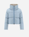 Herno REVERSIBLE BOMBER JACKET IN LOLITA Light blue/Chantilly PI001723D125239019