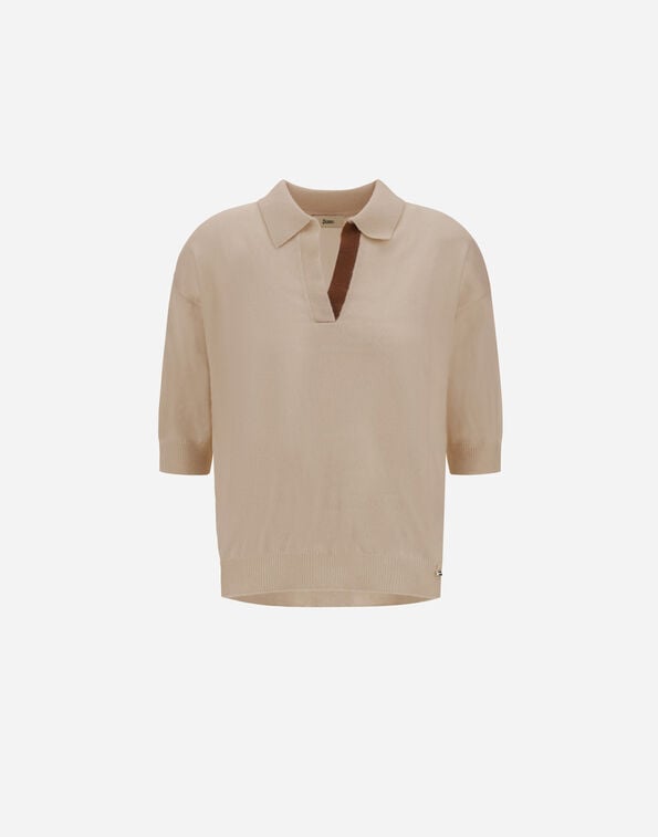 Herno POLO SHIRT IN PURE&nbsp;CASHMERE Chantilly MPL001DNW710431985