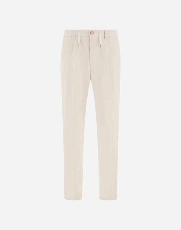 Herno TROUSERS IN COTTON-EFFECT STRETCH FABRIC Ivory PT000236U129051200