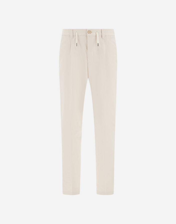 Herno TROUSERS IN COTTON-EFFECT STRETCH FABRIC Ivory PT000236U129051200