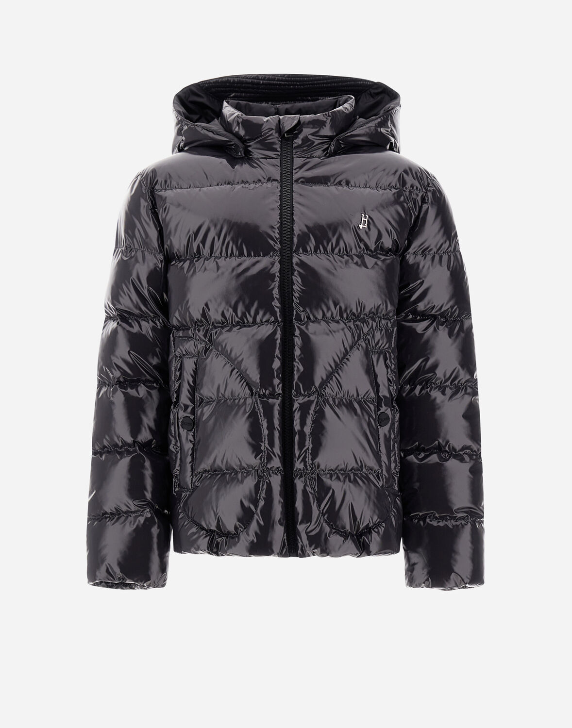 Herno Bomber Jacket In Gloss In Iron