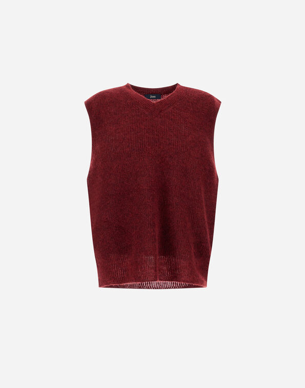 Herno VEST IN COB STITCH ALPACA WOOL Bordeaux MV000008U703126705