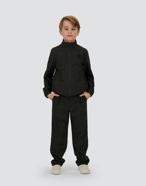 Herno PINSTRIPED TECHNICAL FABRIC JACKET Iron GT000001B12935S9487