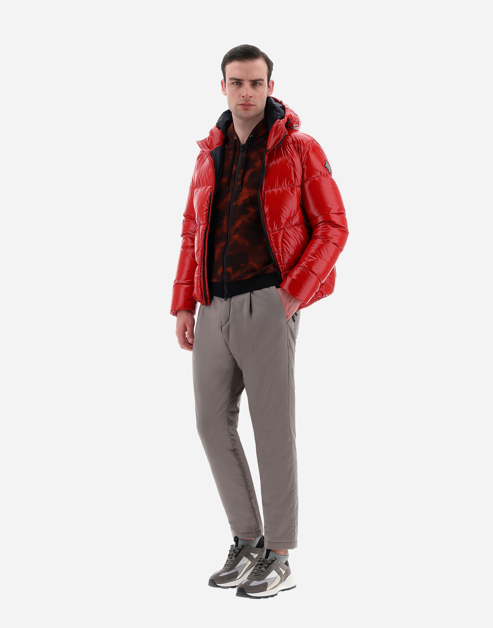 Moncler red bomber store jacket