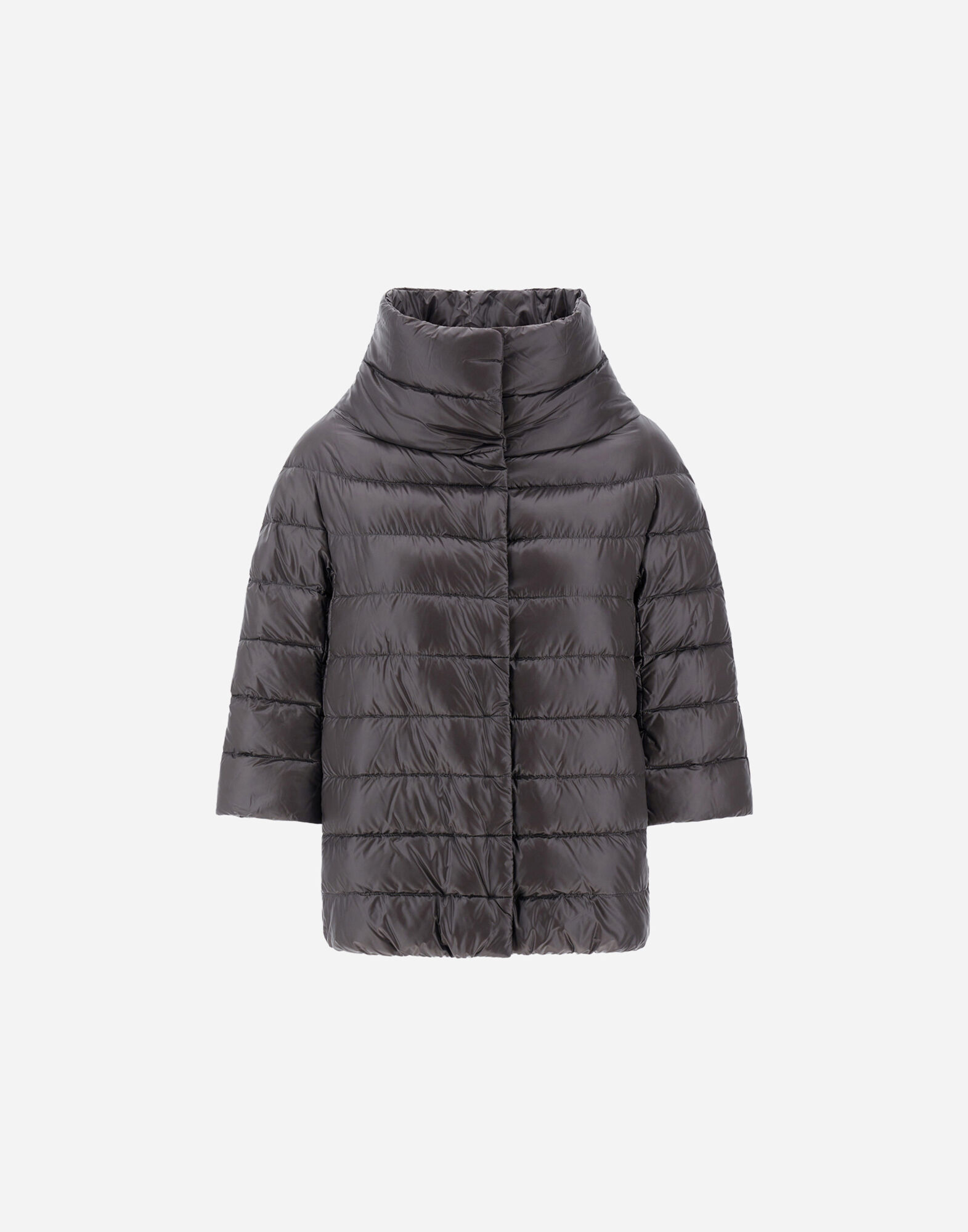 極美品/L✨艶やか꧁ヘルノ꧂ノーカラー　ライトダウンコート 40 ICONICO Women's Iconic Collection | Herno