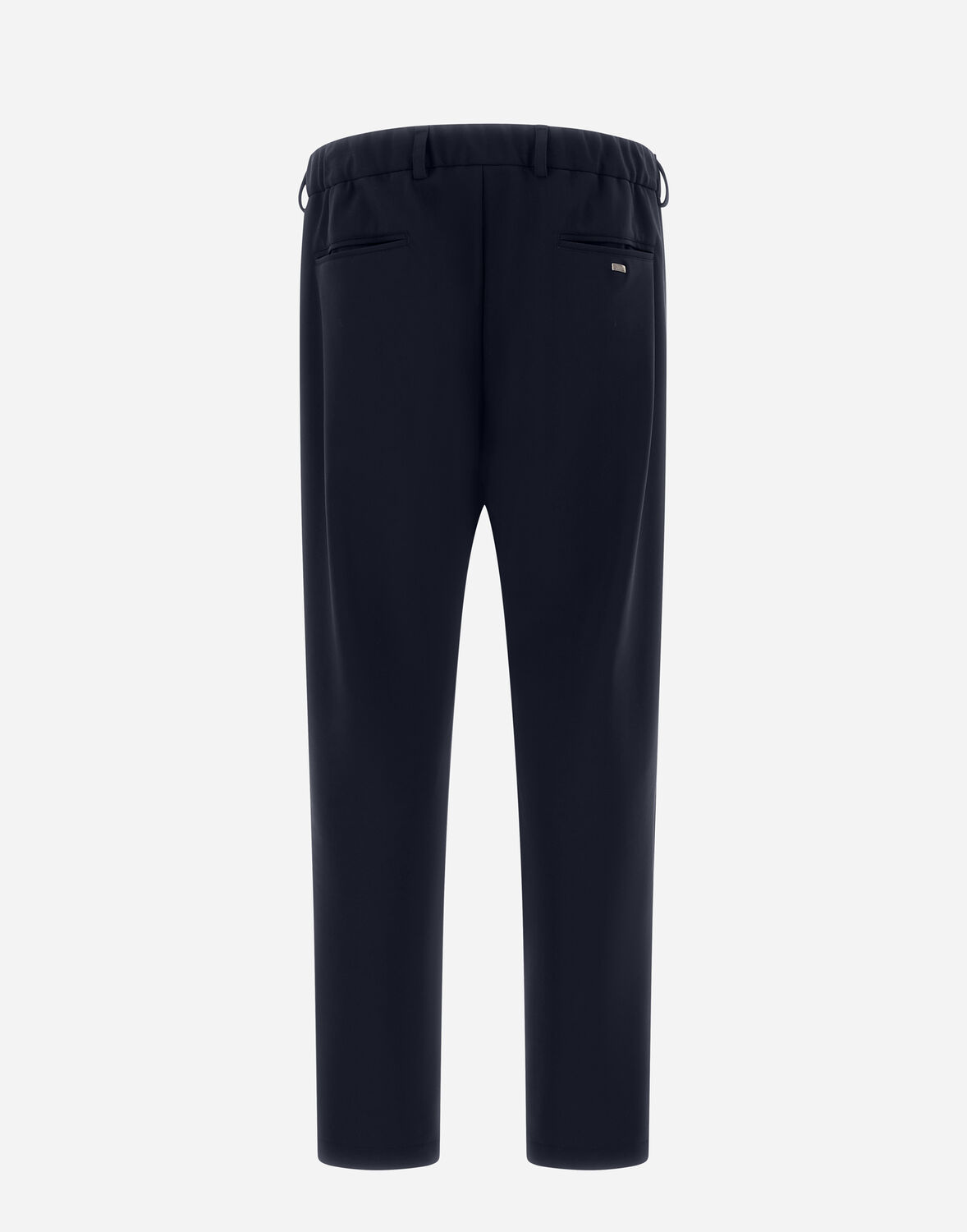 Herno Resort Trousers In Melange Suede Effect In Navy Blue
