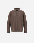 Herno RESORT POLO SHIRT IN SOFT WOOL JERSEY Dark Taupe JPL0009UR520682700