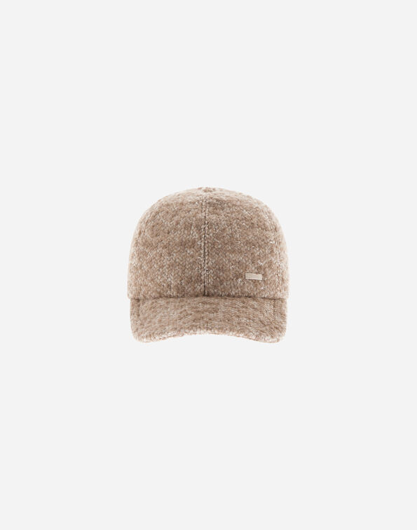 Herno BASEBALL CAP IN ALPACA BOUCL&Eacute; FABRIC Chantilly BER0015DR334941985