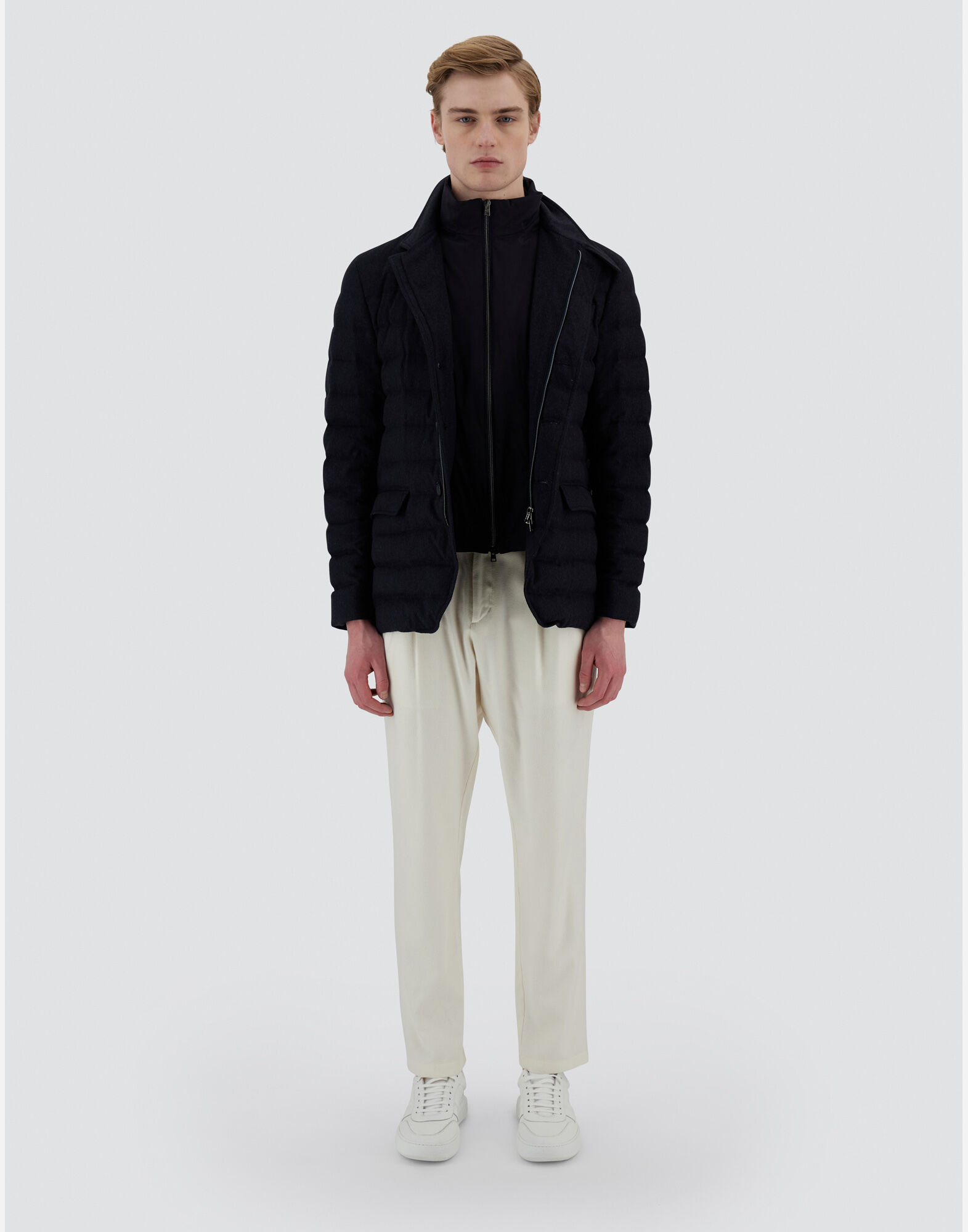 HERNO ジャケット カシミア シルク エコアージュ メンズ シルクカシミヤ＆エコアージュ RESORT ブレザー ネイビー