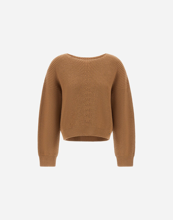 Herno WOOL SWEATER WITH RAISED KNIT Camel ML000071D703532157