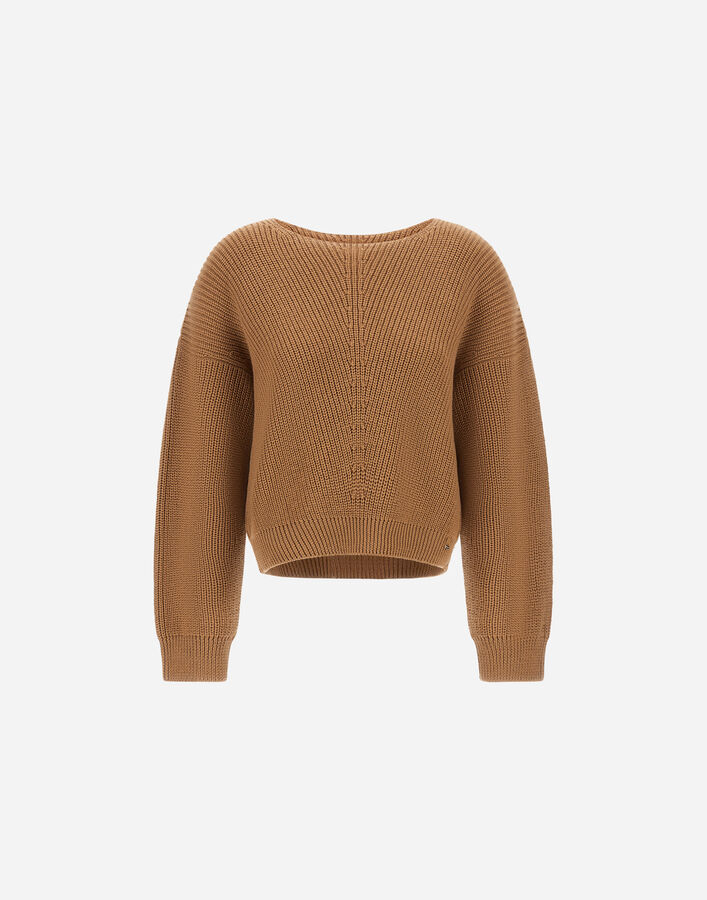 Herno WOOL SWEATER WITH RAISED KNIT Camel ML000071D703532157