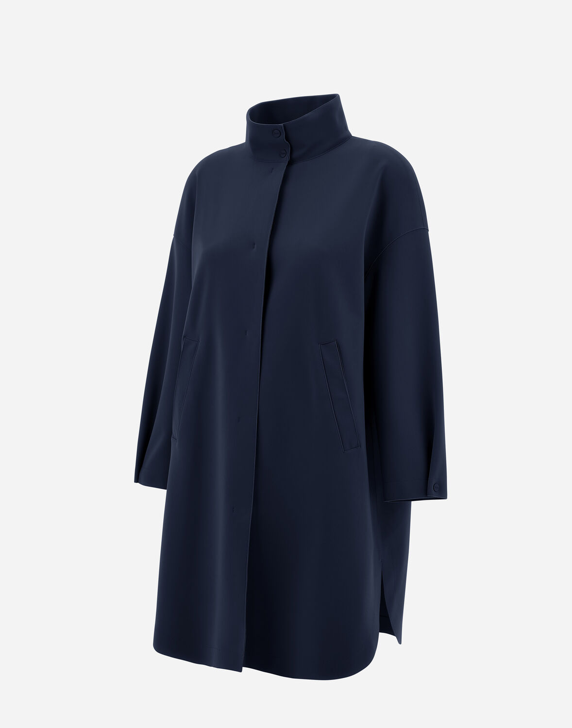 Herno First-act Pef Midi Coat In Blue