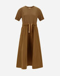 Herno DRESS IN GLAM KNIT EFFECT AND TECHNO TAFFETA Camel AB000032D520562157