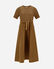 Herno DRESS IN GLAM KNIT EFFECT AND TECHNO TAFFETA Camel AB000032D520562157