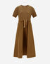 Herno DRESS IN GLAM KNIT EFFECT AND TECHNO TAFFETA Camel AB000032D520562157