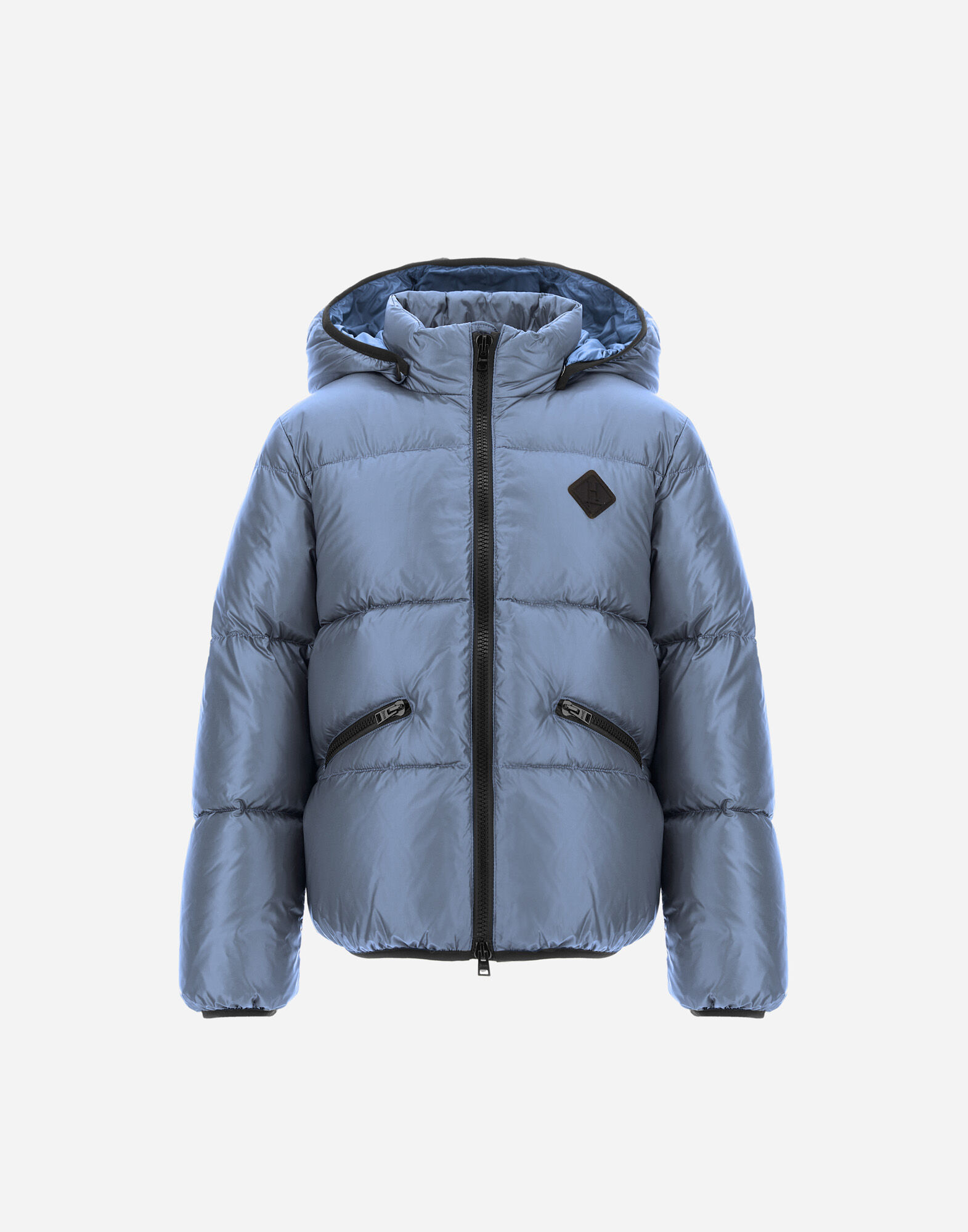 HERNOキッズ★ネイビーブルー パッド入りジャケット レディース LIGHT COTTON CANVAS スカーフ付きジャケット