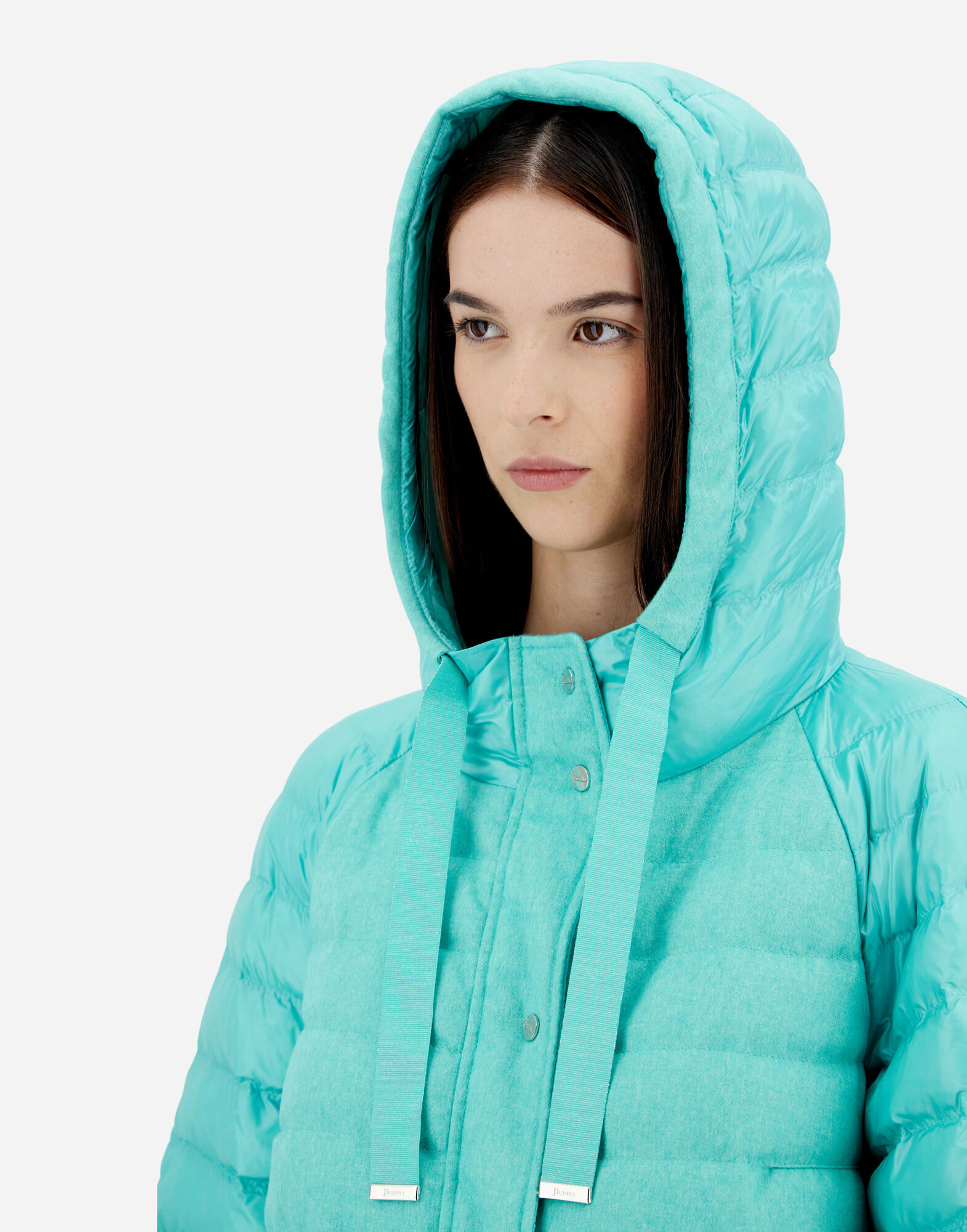 Aqua short hooded cheap puffer coat