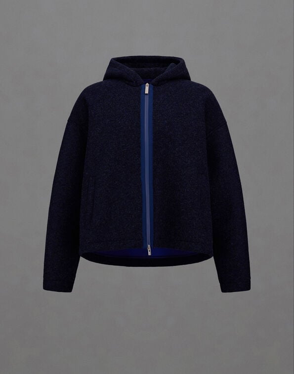 Herno LAMINAR JACKET IN TECHNICAL WOOL Blue GI00221UL12845S9153