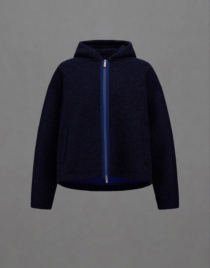 Herno LAMINAR JACKET IN TECHNICAL WOOL Blue GI00221UL12845S9153