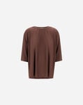 Herno RESORT T-SHIRT IN PLEATED JERSEY Dark Chocolate JG00056DR521098810