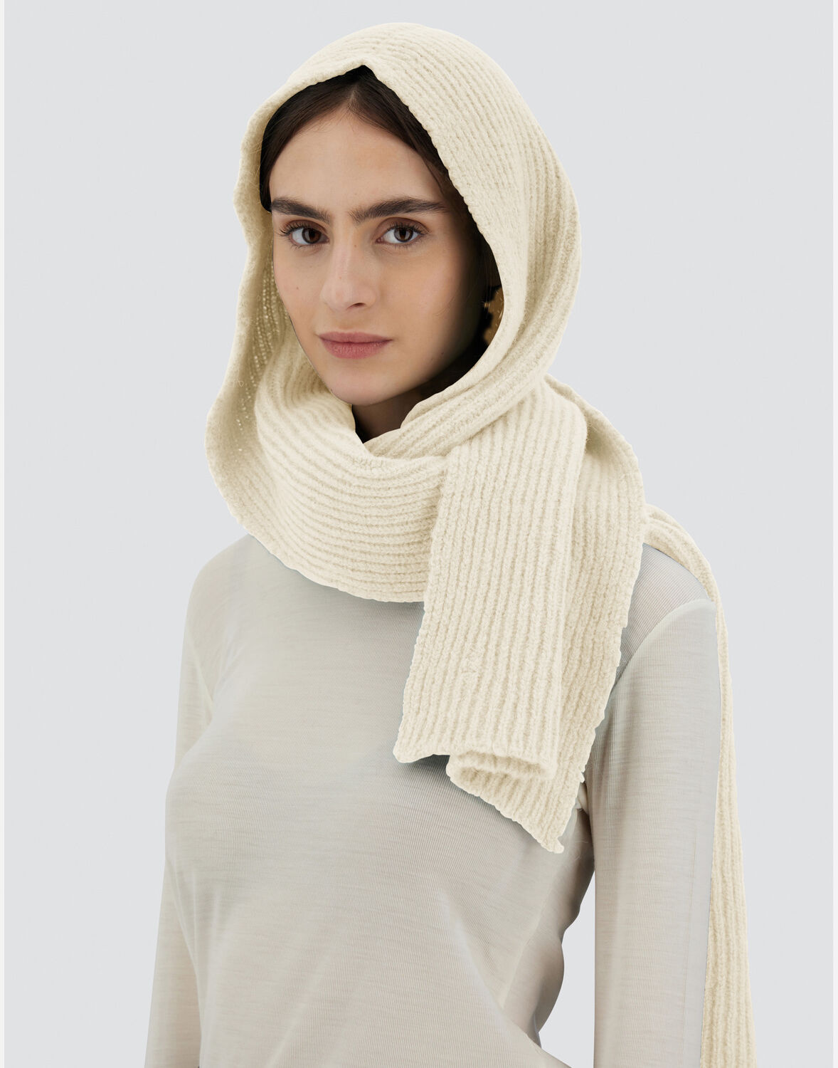HERNO SCARF IN PLAIN ALPACA WOOL 