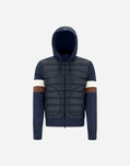 Herno RESORT COTTON SWEATER & NYLON ULTRALIGHT HOODED BOMBER Resort Blue JP00001UR500179209