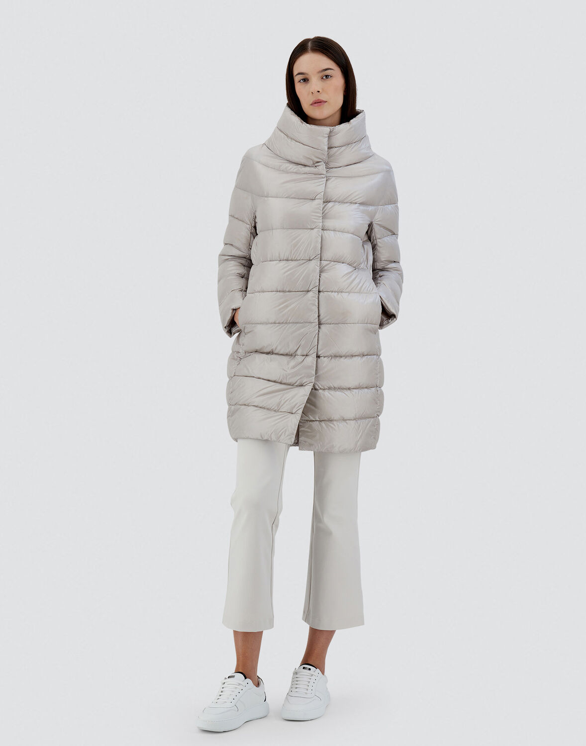 Herno Dora Ultralight Down Jacket In Grey Pearl