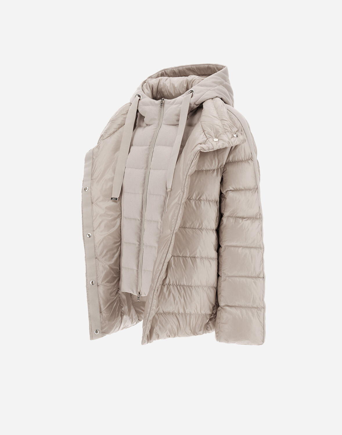 Herno Cape Aus Nylon Ultralight Und Cashmere Seta In Chantilly