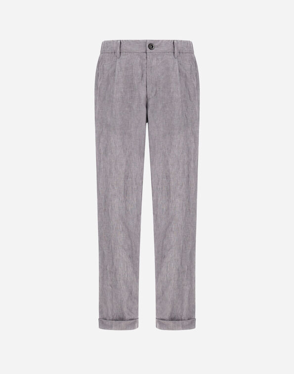 Herno TROUSERS IN SUMMER LINEN Light Grey PT000190U171589410
