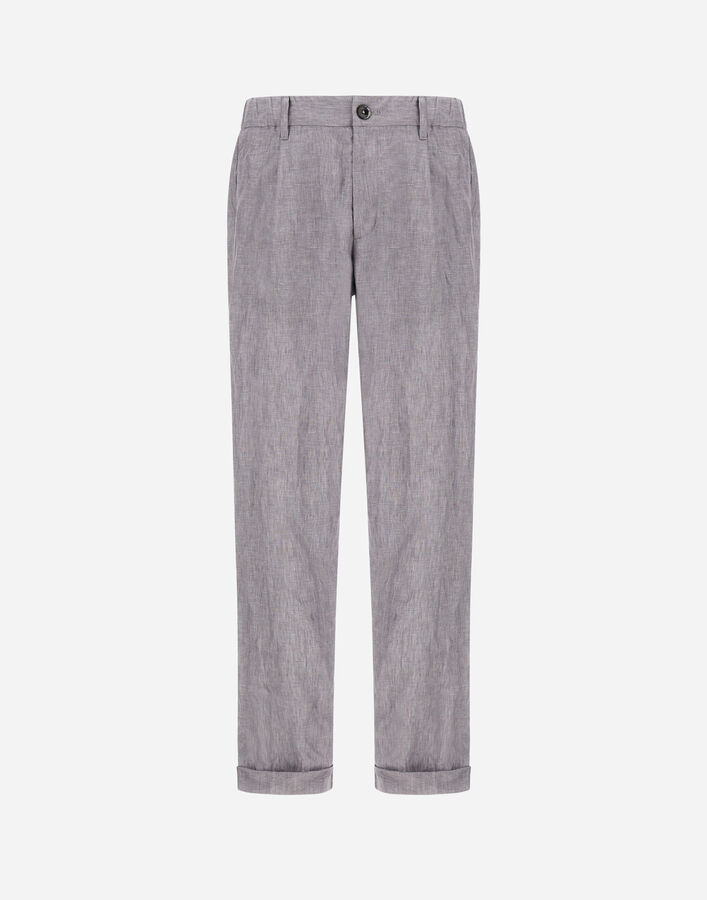 Herno TROUSERS IN SUMMER LINEN Light Grey PT000190U171589410