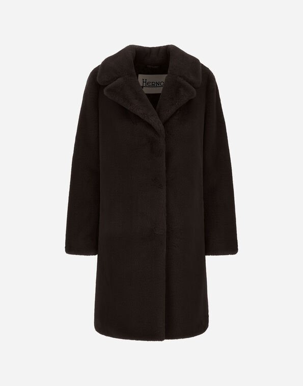Herno ALPACA JACKET WITH FRINGING Dark Chocolate GC000611D124228895