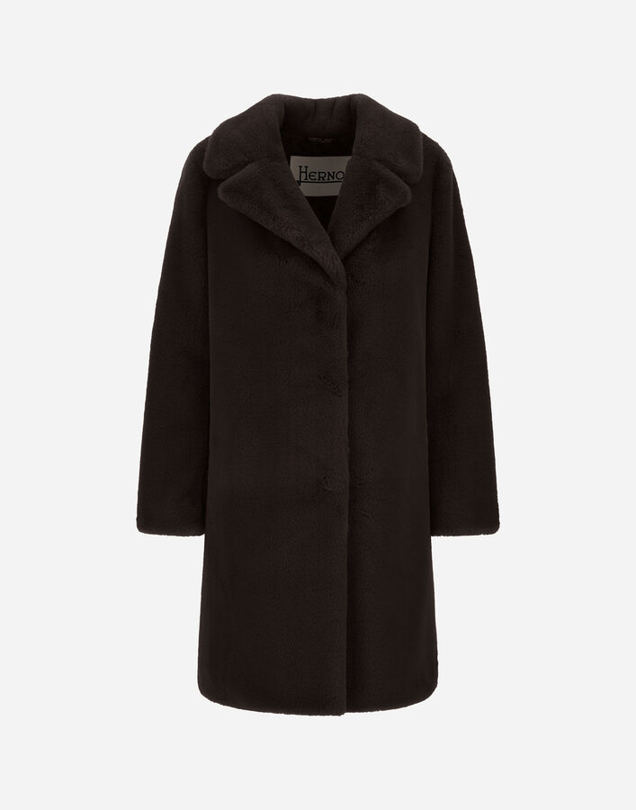 Herno ALPACA JACKET WITH FRINGING Dark Chocolate GC000611D124228895