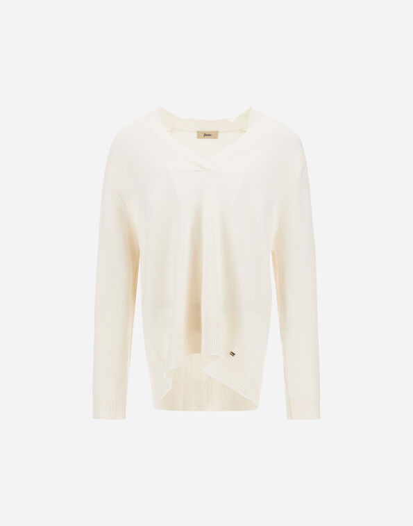 Herno CASHMERE STOCKING-STITCH JUMPER White MV000034D703551001