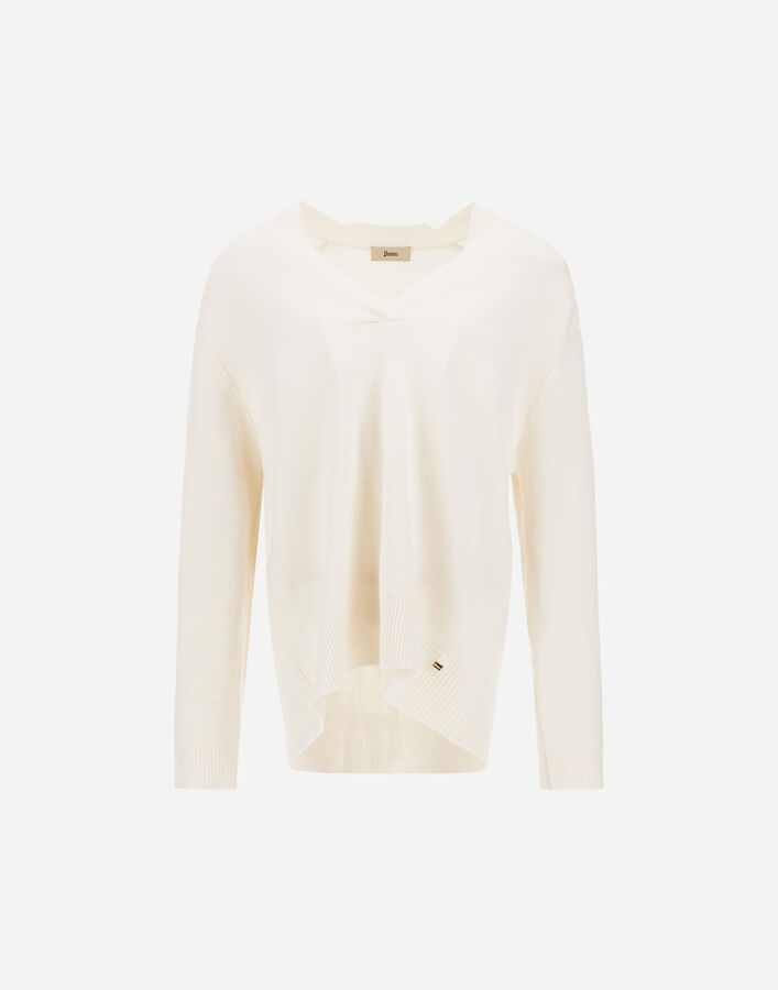 Herno CASHMERE STOCKING-STITCH JUMPER White MV000034D703551001