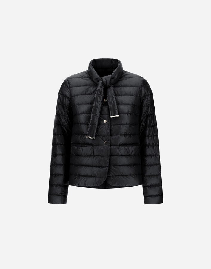 Herno BLAZER WITH SCARF IN NYLON ULTRALIGHT Black PI002201D12017Z9300