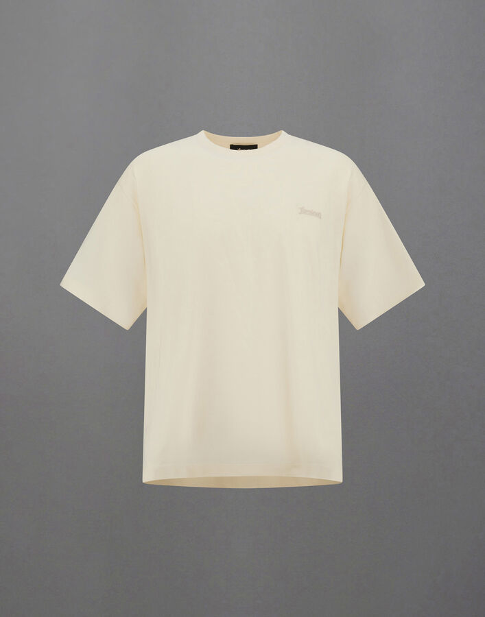 Herno LAMINAR PRINTED T-SHIRT IN COMPACT JERSEY Ivory JG00079UL520001200