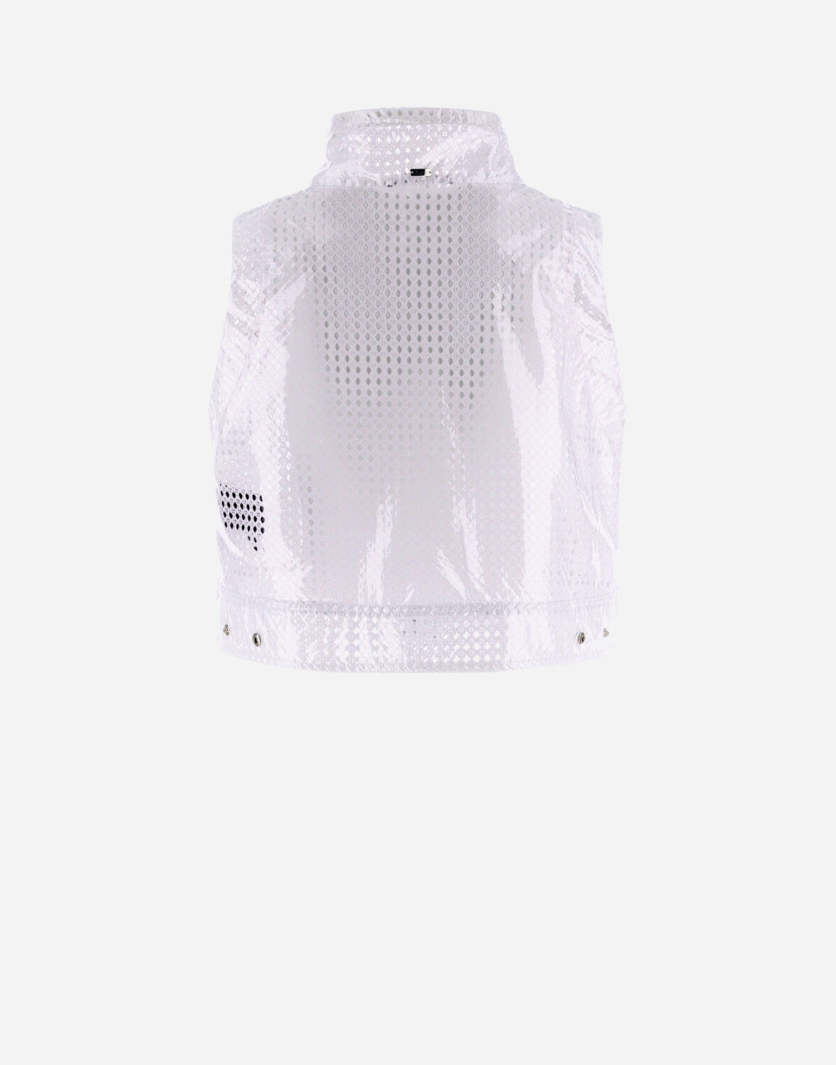 Herno Coated Lace ＆ グログラン ノースリーブジャケット In White