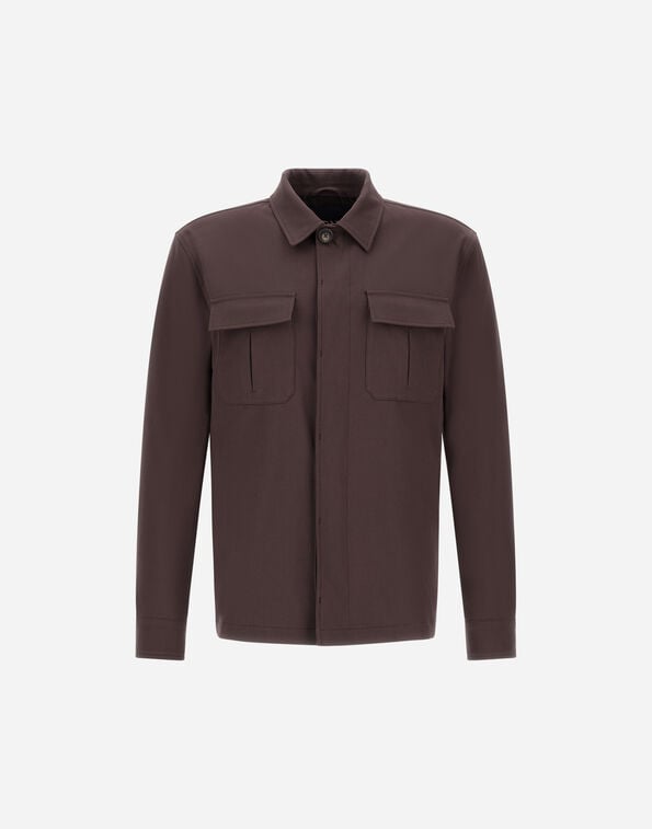 Herno SHACKET IN COTTON GABARDINE STRETCH Brown GI000634U13286S8800
