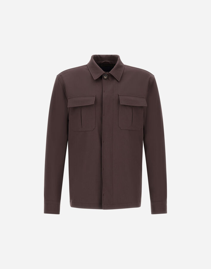 Herno SHACKET IN COTTON GABARDINE STRETCH Brown GI000634U13286S8800