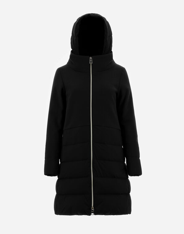 DIAGONAL WOOL AND NUAGE PARKA in Black for Women | Herno®