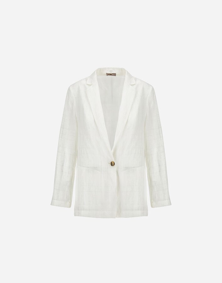RESORT BLAZER IN CHECK LINEN Herno Herno RESORT BLAZER IN CHECK LINEN White GA00010DR171411000