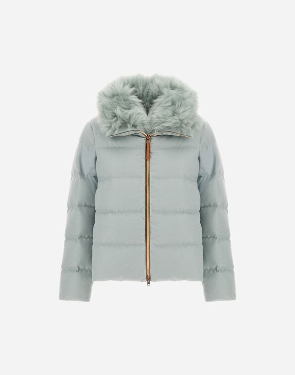 JACKET IN CASHMERE, SILK AND MONOGRAM Herno Herno JACKET IN CASHMERE, SILK AND MONOGRAM Sage PI002151D380877206