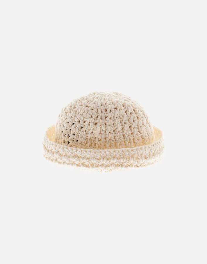 Herno BEANIE IN BRIGHT LINEN COTTON SILK Natural BER00069D721141100