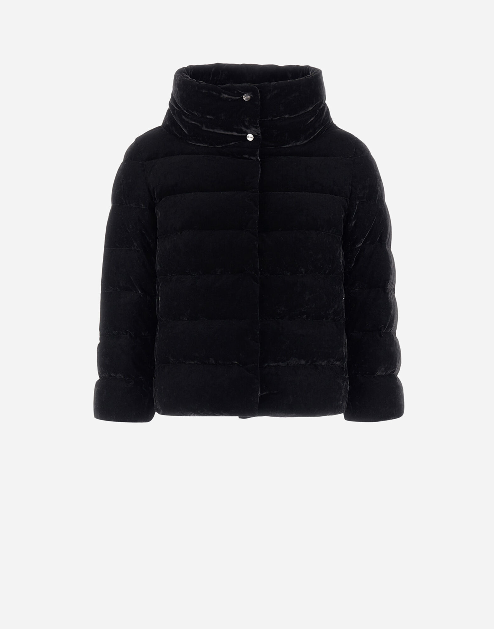 CAPE IN MARBLED VELVET in Black for Women Herno