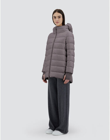 レディース ナイロンシャモニー Aシェイプ コート グレー | Herno 