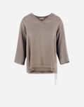 Herno V-NECK T-SHIRT IN SWEET SATIN Dove Grey JV000009D125462720